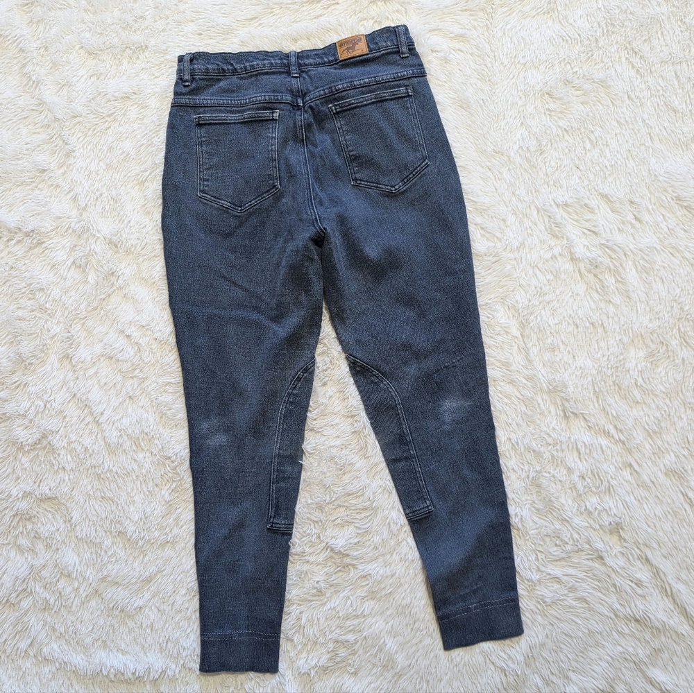 Y2K Vintage Steeds Riding Wear High Waist Stretch Denim Knee Patch Jeans - Picture 5 of 14